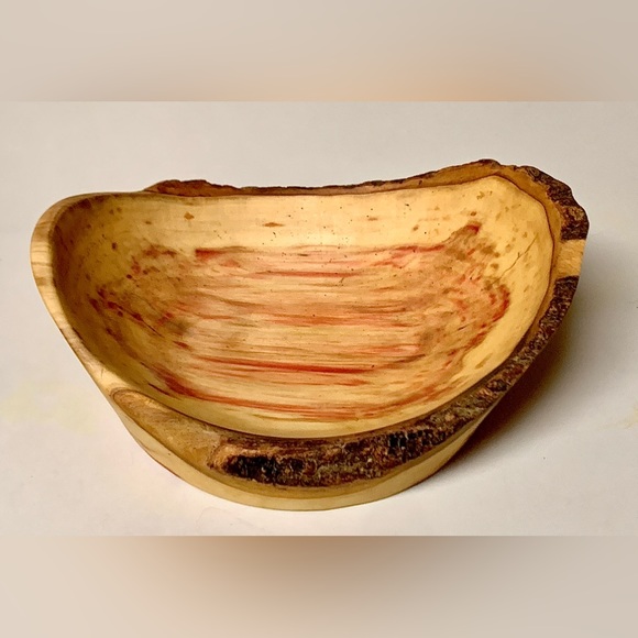 Hand Crafted Raw Edge Live Wood FLAMING BOX ELDER Bowl - Picture 4 of 16